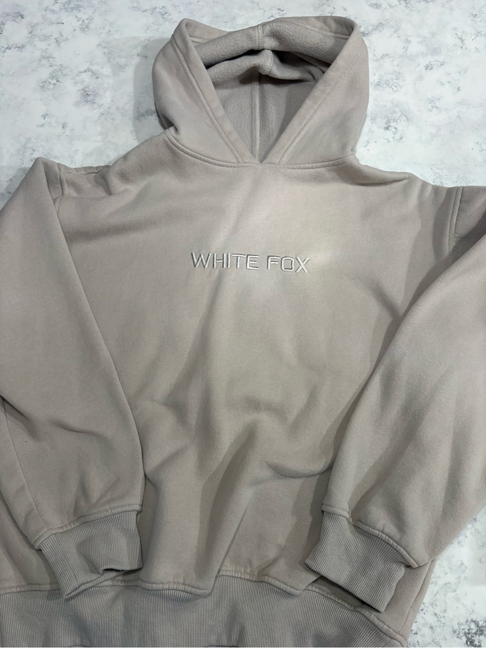 White Fox Boutique Beige Hoodie Sweatshirt